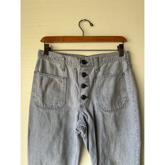 Vintage 1970s Wrangler Flare Bellbottoms Size 29x26.5 Front Pocket Buttonfly USA - Picture 2 of 7